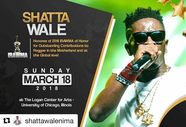 Shatta Wale to be honoured at 2018 IRAWMA