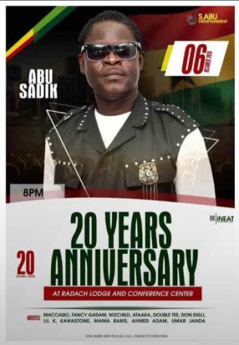 Fancy Gadam, Maccasio and Others To Storm the 20 Years Anniversary Of Legendary Musician/Actor Abu Sadik